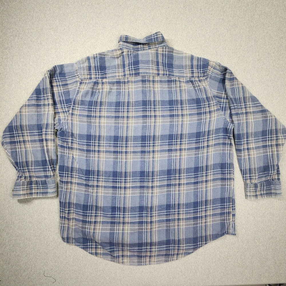 David Taylor Flannel Shirt Mens XL Blue Fair Plaid Cotton Button Down LS - Picture 5 of 5